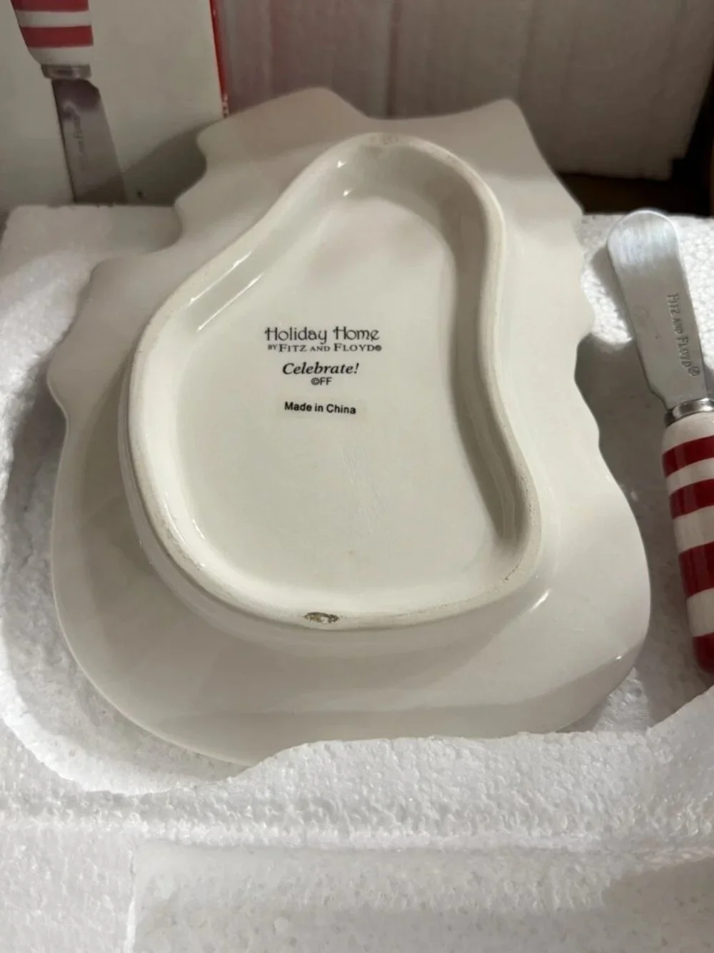 Holiday Home by Fitz and Floyd Snowman Snack Plate With Spreader - Macy's